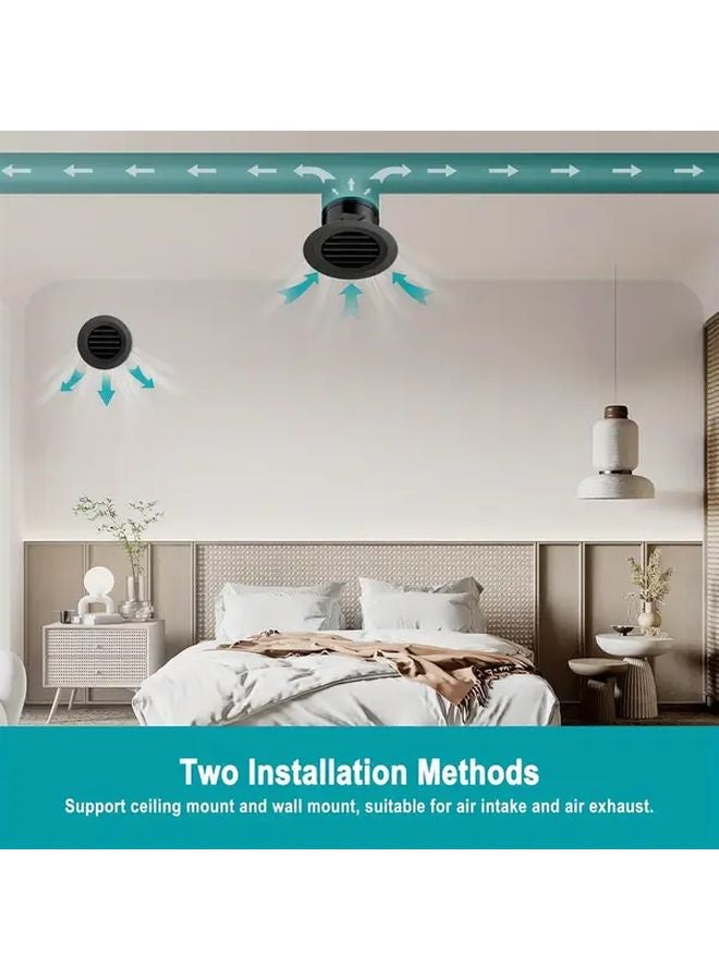 Black 4 Inch Round Soffit Vent Cover with Fly Screen Easy Installation - Image 5