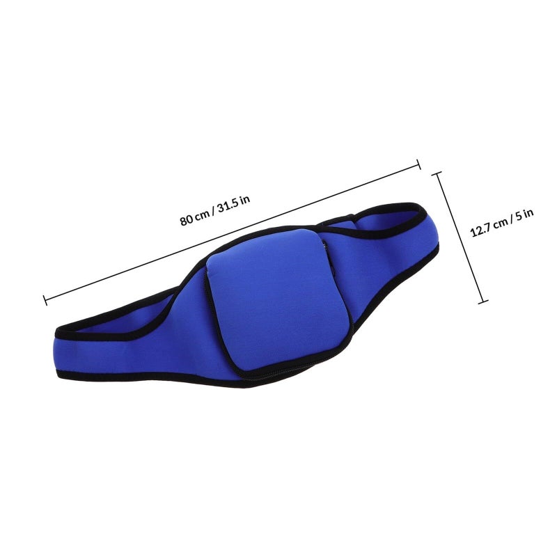 Neoprene Microphone Belt Waist Pack With Zippered Closure Black Trainer Mic Holder Strap For Running Gym Workout Waistband - Image 3