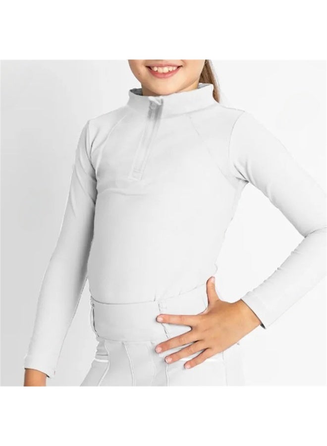 general Zipper Equestrian T-Shirts Girls Long sleeve Sport Horse Riding Clothes Breathable Tops Girl Trainning Competition Blouse - Image 1