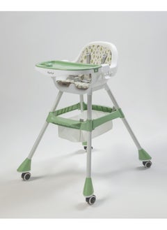 Nurtur High chair, Storage Basket, Lockable Wheels, wooden finish, with padded cushioning, Detachable Tray, footrest included - Green - pzsku/ZC89F954244AB5E64B305Z/45/_/1739868313/96941b39-a48a-4598-9efc-1130a80f9a4c