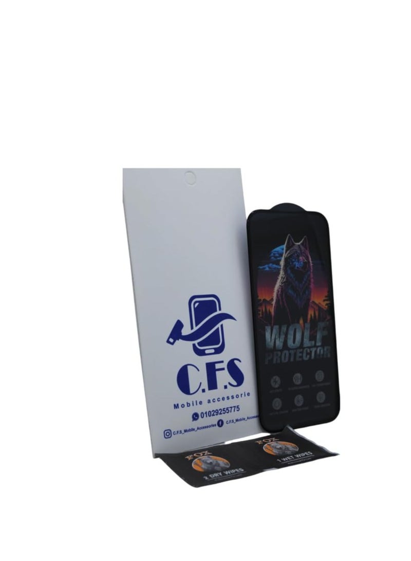 CFS C.F.S Wolf Protector Design Tempered Glass Screen Protector for Apple iPhone 16 Pro - Clear & Black - Image 2