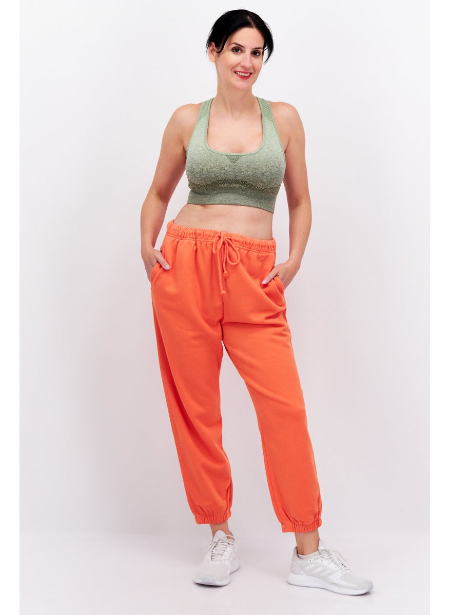 Levi's - Women Drawstring Embroidered Logo Jogger Pants, Orange - Image 1
