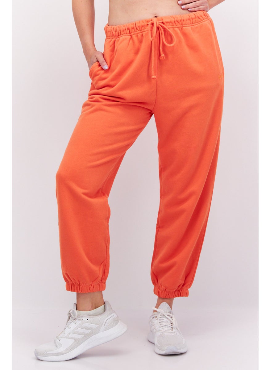 Levi's - Women Drawstring Embroidered Logo Jogger Pants, Orange - Image 1