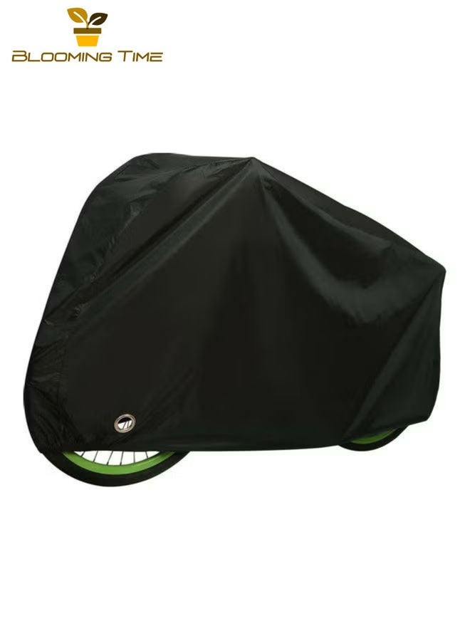 BLOOMING TIME Bicycle cover waterproof and dustproof outdoor indoor bicycle protector with keyhole (black) 0.315kg - Image 1