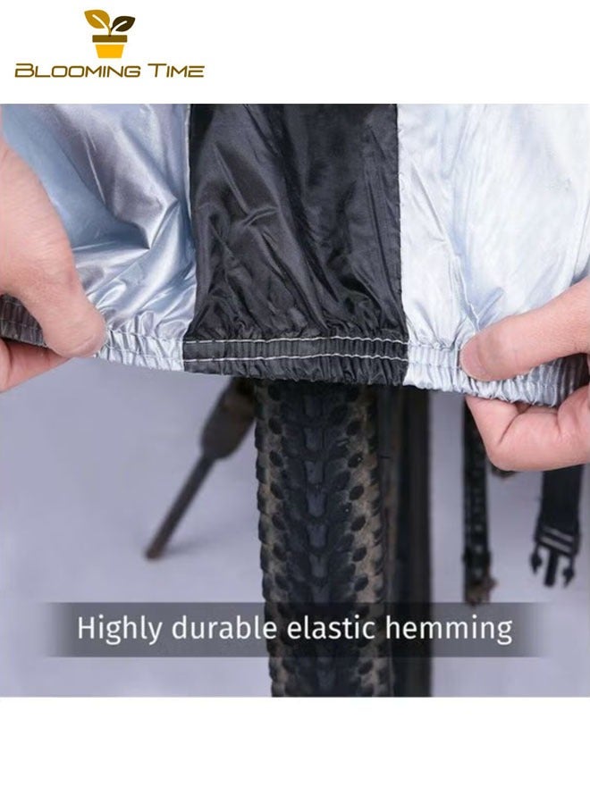 BLOOMING TIME Bicycle cover waterproof and dustproof outdoor indoor bicycle protector with keyhole (black) 0.315kg - Image 4
