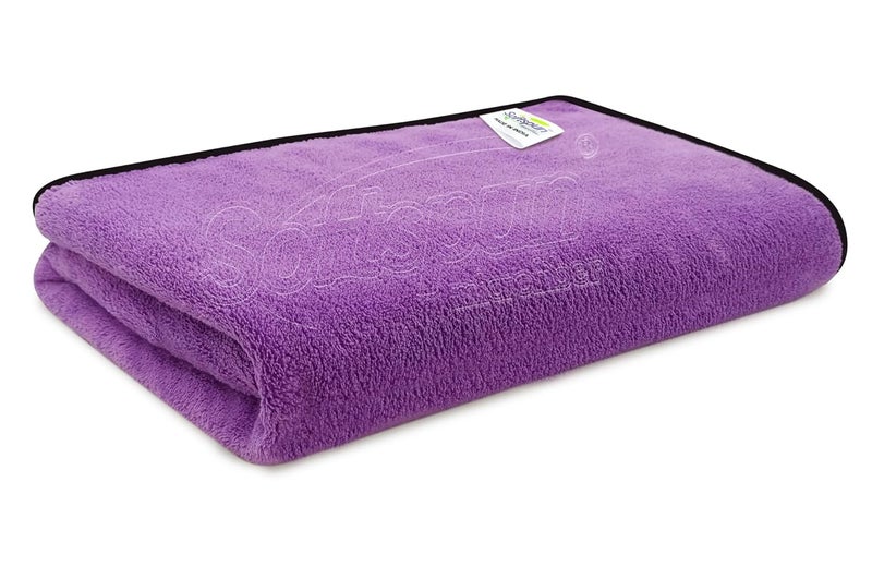 SOFTSPUN Microfiber Bath Towel 500 GSM 1 pc 70X140cm Purple Ultra Absorbent Super Soft Lightweight Quick Drying for Men Women Daily Use Extra Large Size Unisex - Image 1