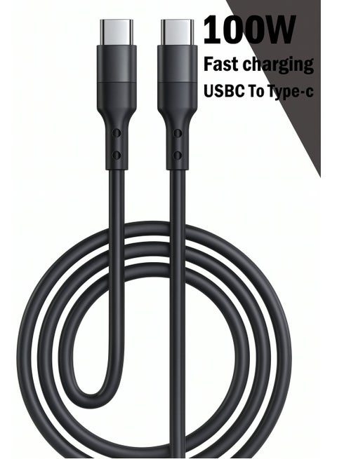 USB Type-C to Type-C Cable (2Meter) 100W – Ultra-Durable Metal Housing, USB 3.1 Fast Charging & High-Speed Data Transfer, Ideal for Smartphones, Tablets, and Laptops
