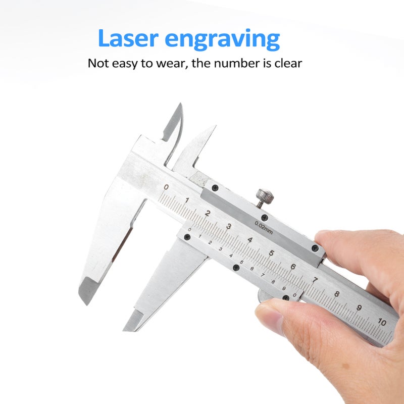 Vernier Caliper Carbon Steel Caliper Measuring Tool 0-8inch/0-200mm 0.001mm High Precision Caliper Manual Micrometer Slide Caliper Measuring Caliper Tool - Image 4