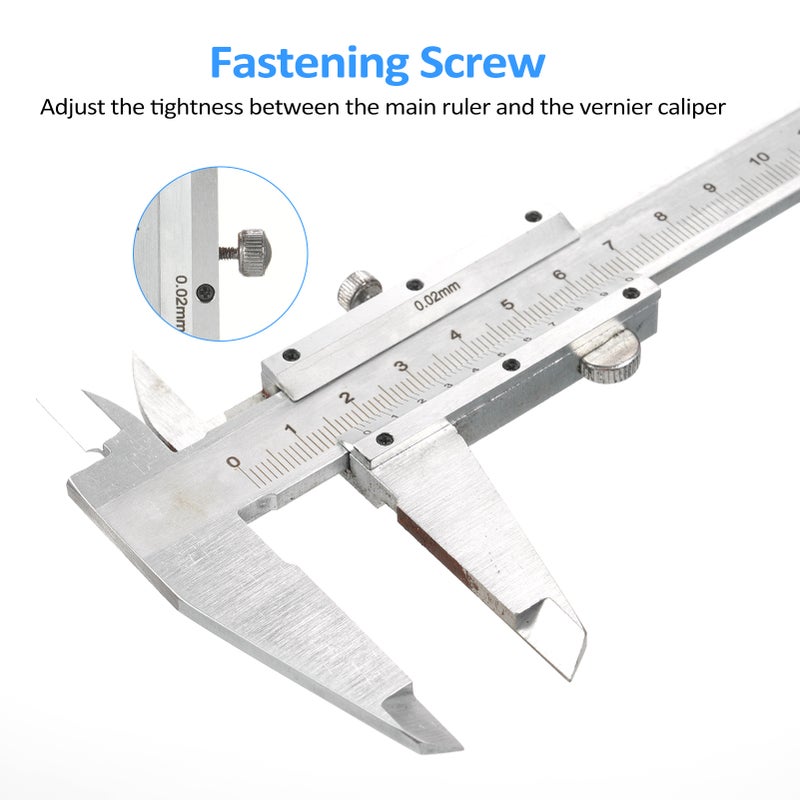 Vernier Caliper Carbon Steel Caliper Measuring Tool 0-8inch/0-200mm 0.001mm High Precision Caliper Manual Micrometer Slide Caliper Measuring Caliper Tool - Image 5