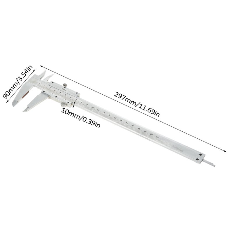 Vernier Caliper Carbon Steel Caliper Measuring Tool 0-8inch/0-200mm 0.001mm High Precision Caliper Manual Micrometer Slide Caliper Measuring Caliper Tool - Image 2