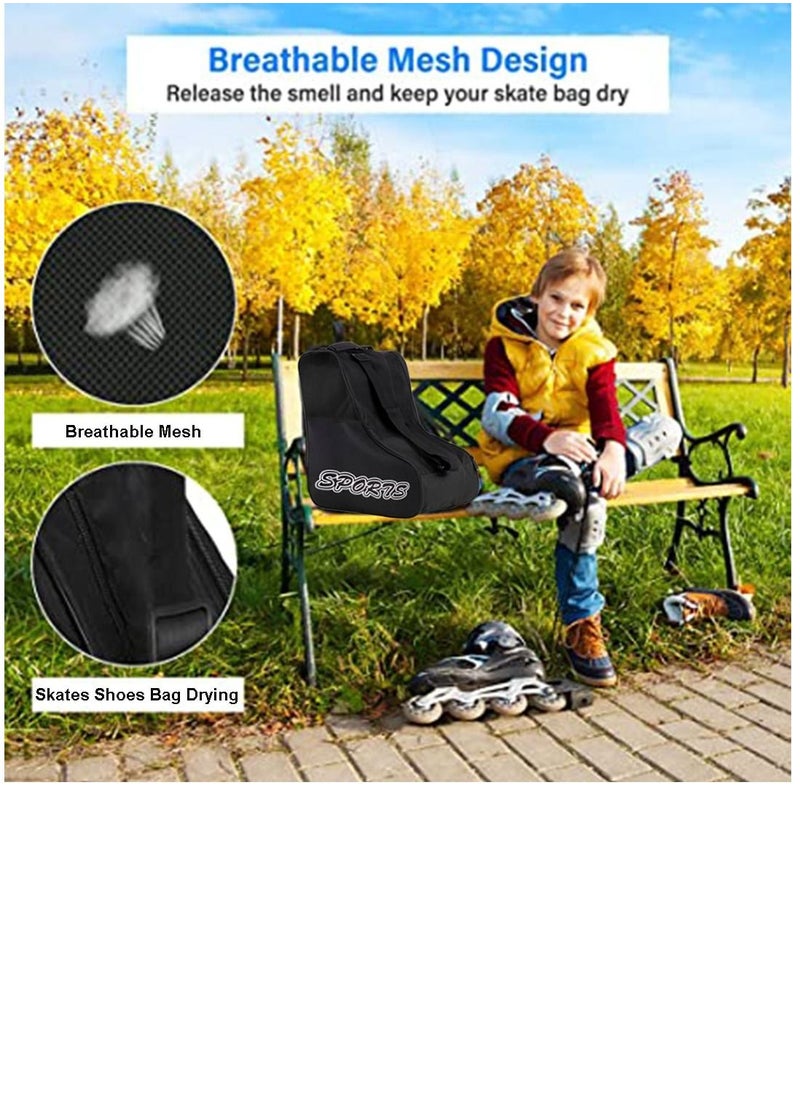 Skates Bag for Ice Skate and Inline Roller Skate and Accessories, One Size