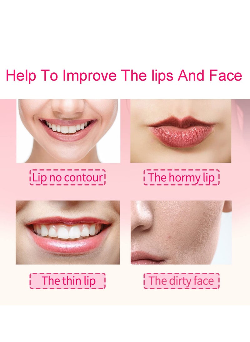 SYOSI Soft Silicone Lip Plumper Device, Lip Makeup Lip Enhancement Device, Quickly Face Clean Massage Silicone Lip Pump With Brush (Pink) - Image 4