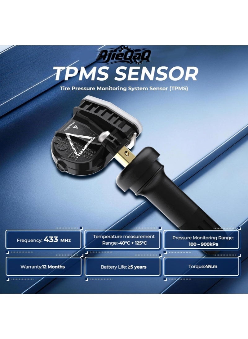 AjieQaQ 4PCS TPMS Sensor, 433MHz Tire Pressure Monitor Sensors Compatible with Chevy Cadillac Buick GMC Replace OE# 13598773,13516165 - Image 3