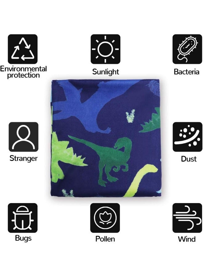 TANOFAR Stretchy Baby Carseat Cover with 4-in-1 Multi-use for Baby Carseat & Nursing/Versatile Breastfeeding Scarf & Stroller & Feeding high Chair Cover for Baby Boys by TIANNUOFA(Watercolor Dinosaur) - Image 2