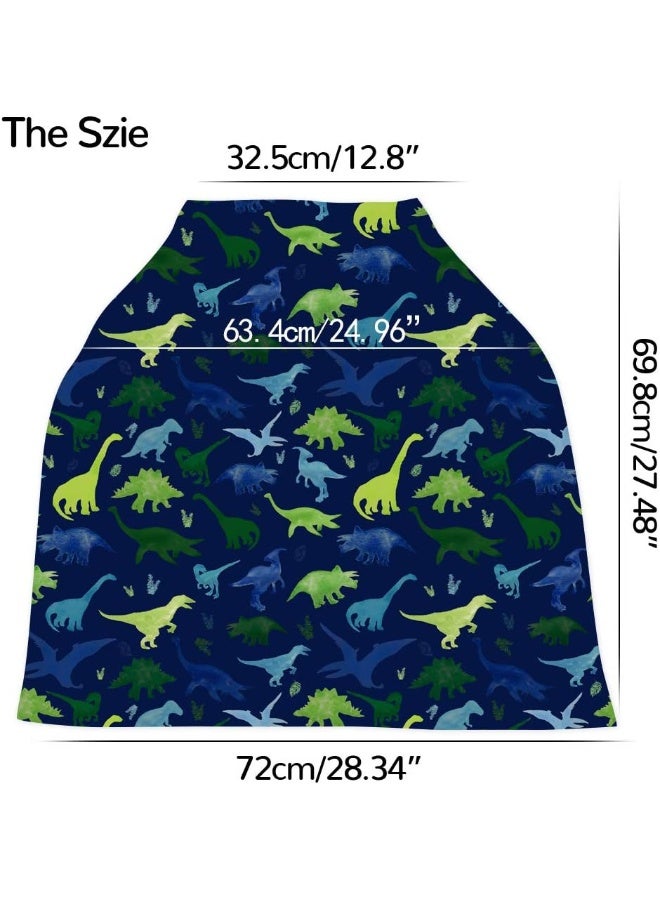 TANOFAR Stretchy Baby Carseat Cover with 4-in-1 Multi-use for Baby Carseat & Nursing/Versatile Breastfeeding Scarf & Stroller & Feeding high Chair Cover for Baby Boys by TIANNUOFA(Watercolor Dinosaur) - Image 3
