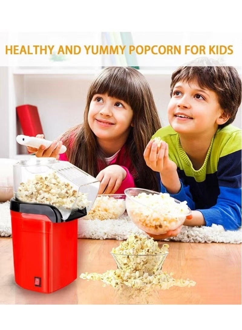 Electric Hot Air Popcorn Machine, Oil-Free, Red - Image 4