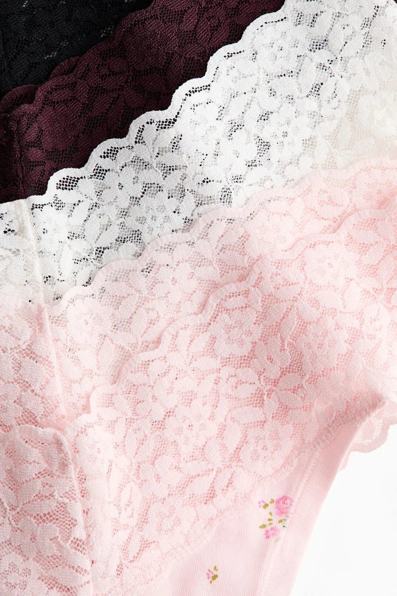 H&M 5-pack lace thong briefs