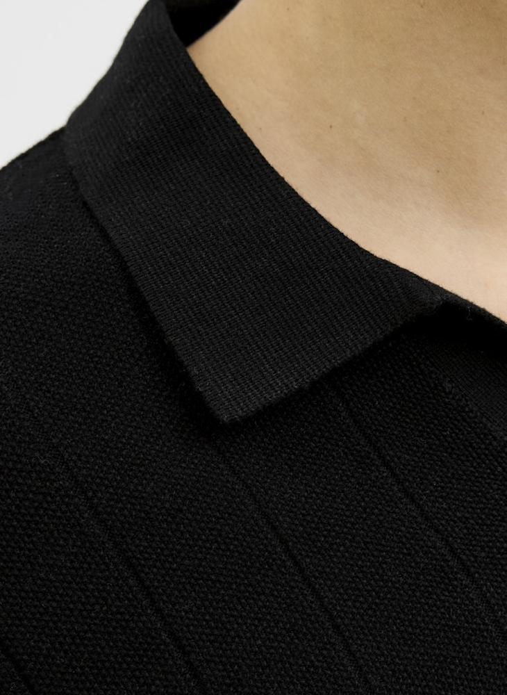 جاك اند جونز قميص بولو محبوك بأكمام قصيرة وفتحة رقبة مقسومة - Image 4