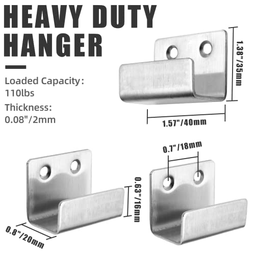 Luomorgo 10 Pcs Tile Display Wall Hanger, Stainless Steel Wall Mount Brackets Hook, Heavy Duty Tile Hanger for Mirrors, Picture Frame Ceramic Wall Display (Large Size, Silver) - Image 3