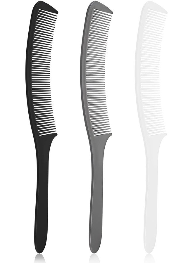 Kootinn 3-Piece Curved Barber Clipper Comb Set in Black, White, Grey: Perfect for Professional Haircuts and Styling, Ergonomic Flat Top Design - Image 1