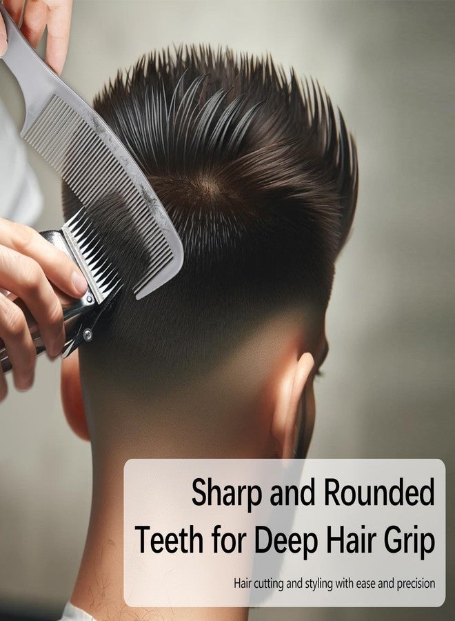 Kootinn 3-Piece Curved Barber Clipper Comb Set in Black, White, Grey: Perfect for Professional Haircuts and Styling, Ergonomic Flat Top Design - Image 3