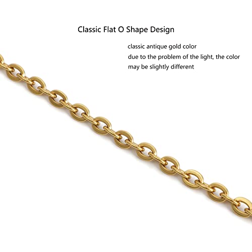 Xiazw Mini Copper Purse Chains Shoulder Crossbody Strap Bag Accessories Charm Decoration (Antique Gold,13'') - Image 3