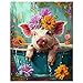 Tucocoo Adorable Pig in Bathtub Jigsaw Puzzle 1000 Pieces Puzzles for Adults Farmhouse Animal Flowers Jigsaw Puzzles for Challenging Family Activity Games DIY Puzzle for Home Wall Decor Gifts20 x 27 Inches - Image 4