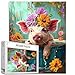 Tucocoo Adorable Pig in Bathtub Jigsaw Puzzle 1000 Pieces Puzzles for Adults Farmhouse Animal Flowers Jigsaw Puzzles for Challenging Family Activity Games DIY Puzzle for Home Wall Decor Gifts20 x 27 Inches - Image 2