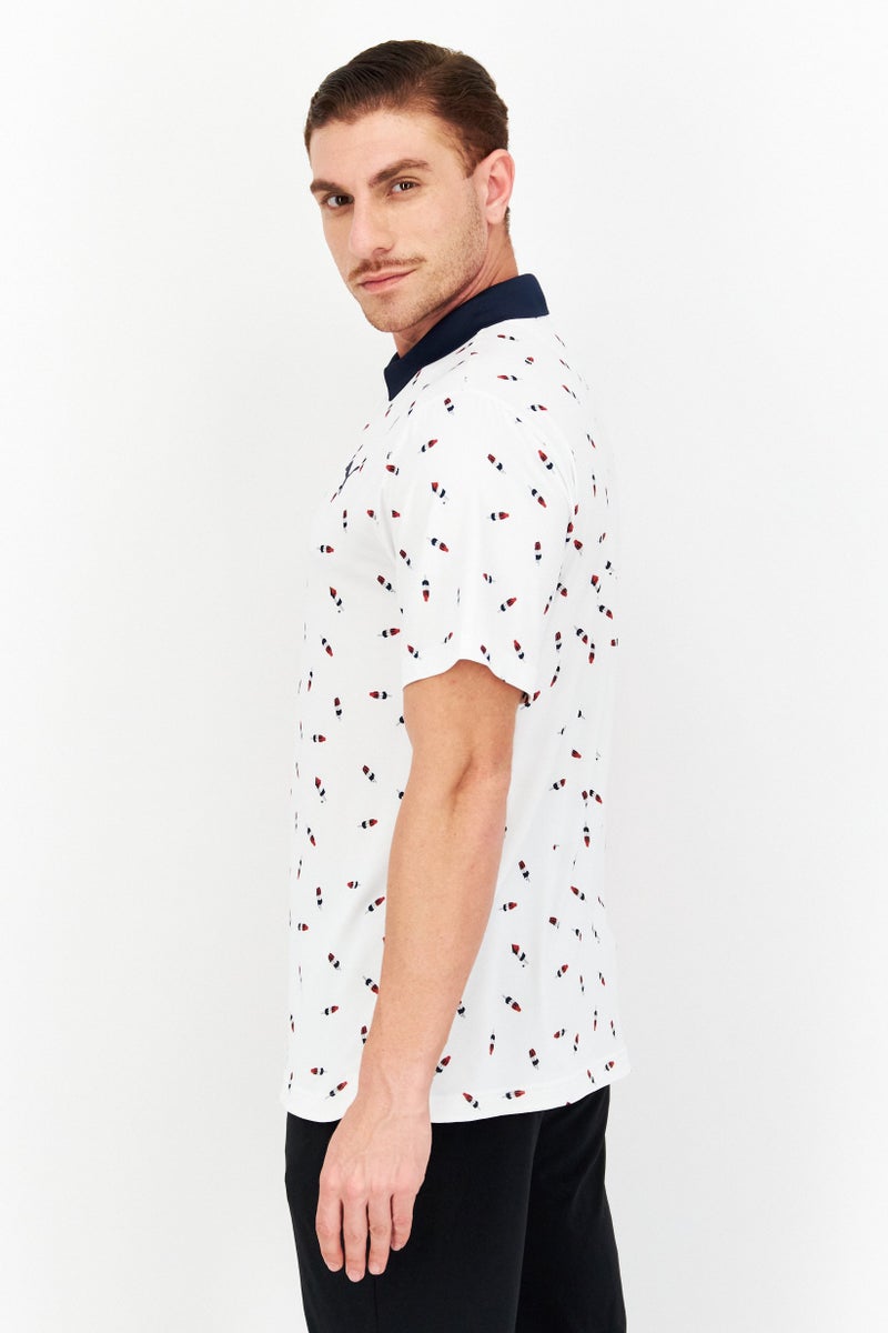 PUMA تي شيرت بولو رياضي للرجال، لياقة تدريب، مجموعة بيضاء - Image 2