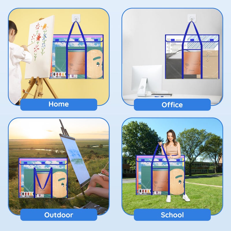 ZKOO حقيبة تخزين ملصقات لوحة الإعلانات ZKOO، حقيبة تخزين كبيرة جدًا 30" × 24"، تنظيم ورقة لوحة الإعلانات (30" × 24") - Image 5