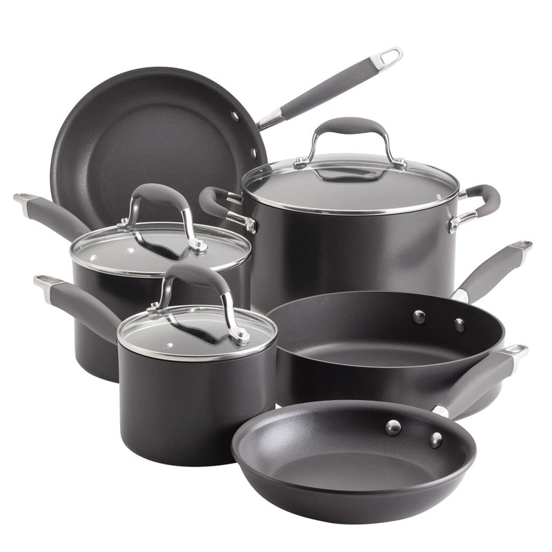 Anolon Advanced Home Hard Anodized Nonstick CookwarePots and Pans Set 9 Piece  Moonstone