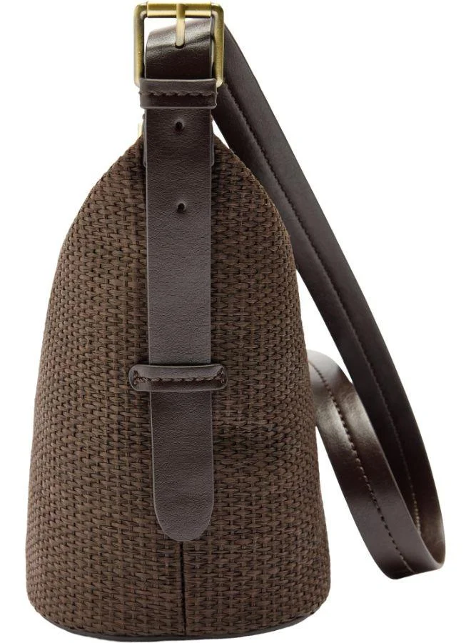 PARFOIS Shoulder Bag With Straw Effect And Pendant