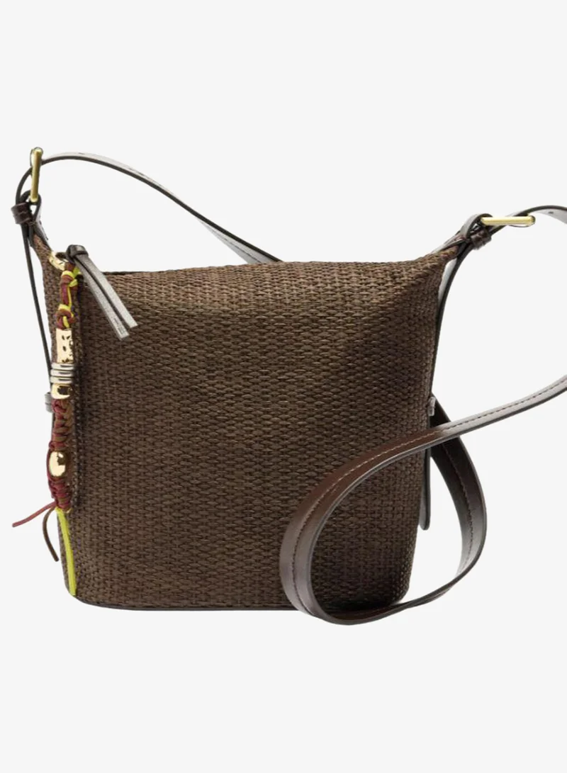 PARFOIS Shoulder Bag With Straw Effect And Pendant