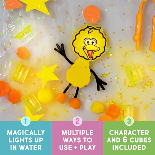 Glo Pals x Sesame Street WaterActivated Bath Toy with 6 Reusable LightUp Cubes for Sensory Play Big Bird Cubes with Character - Image 5