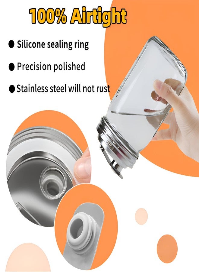 ACUDUDOMA 4 Pack Stainless Steel Wide Mouth Mason Jar Pour Spout Lid, Mason Jar Pitcher Flip Cap Lids, Airtight & Leak-proof Seal, Canning Lids for Wide Mouth Ball Mason Jar (silver lid) - Image 2
