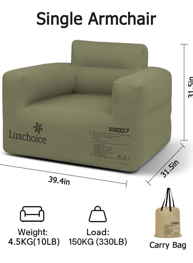 Luxchoice Inflatable Couch with Built-in Pump Durable Blow Up Sofa Chair for Adults Portable Camping Couch Waterproof Inflatable Furniture for Outdoor Beach Home Festivals Backyard Party - Image 4