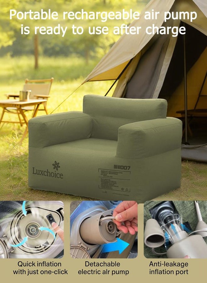 Luxchoice Inflatable Couch with Built-in Pump Durable Blow Up Sofa Chair for Adults Portable Camping Couch Waterproof Inflatable Furniture for Outdoor Beach Home Festivals Backyard Party - Image 5