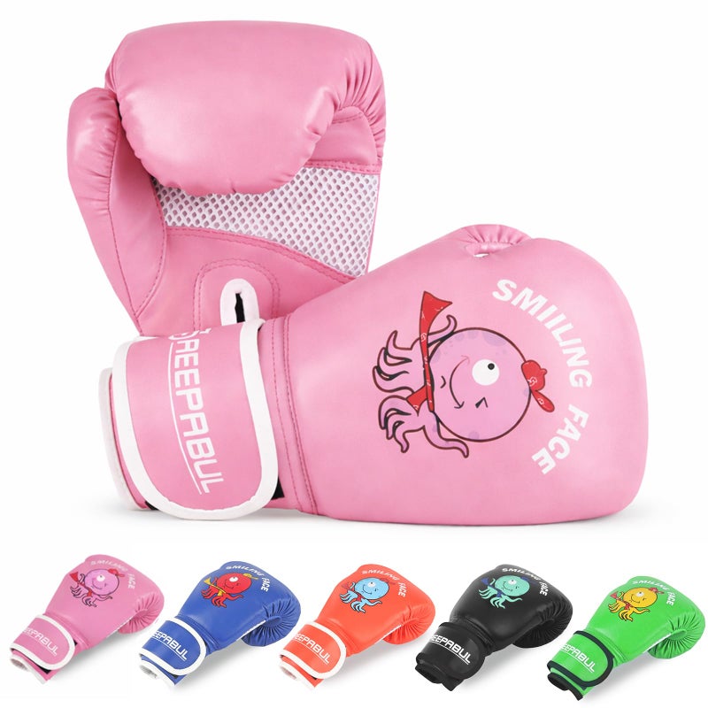 SAEEPABUL Kids Boxing Gloves for Boys and Girls, Boxing Gloves for Kids 3-15, Youth Boxing Training Gloves, Kid Sparring Punching Gloves for Punching Bag, Kickboxing, Muay Thai, MMA, Pink, 4oz - Image 1