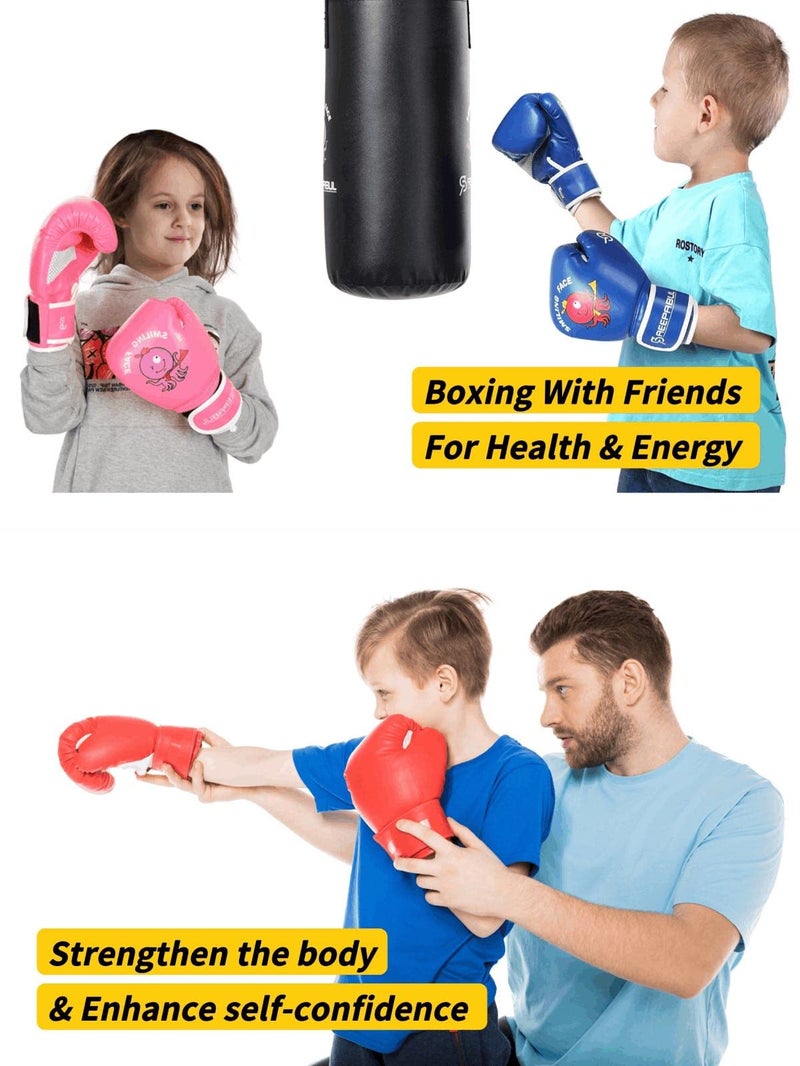 SAEEPABUL Kids Boxing Gloves for Boys and Girls, Boxing Gloves for Kids 3-15, Youth Boxing Training Gloves, Kid Sparring Punching Gloves for Punching Bag, Kickboxing, Muay Thai, MMA, Pink, 4oz - Image 2