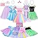 Meland Princess Dress Up for Girls Dress Up Clothes for Little Girls with Cape Princess Toys for Girls Age 3456 Year Old Christmas Birthday Gift for Toddler Girls Halloween Role Play - Image 3