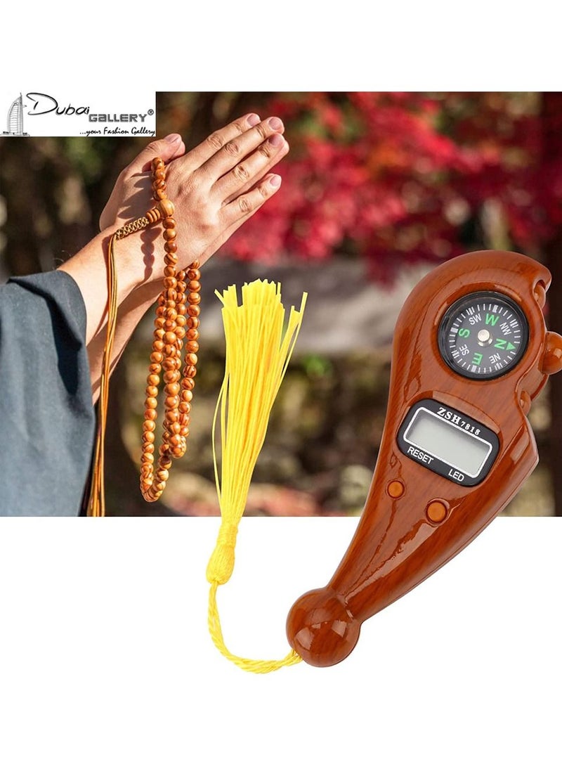 DubaiGallery Tasbih Counter Digital Tally Counter With Compass New Version Muslim Prayer Counter, Rotating Prayer Beads - Image 1