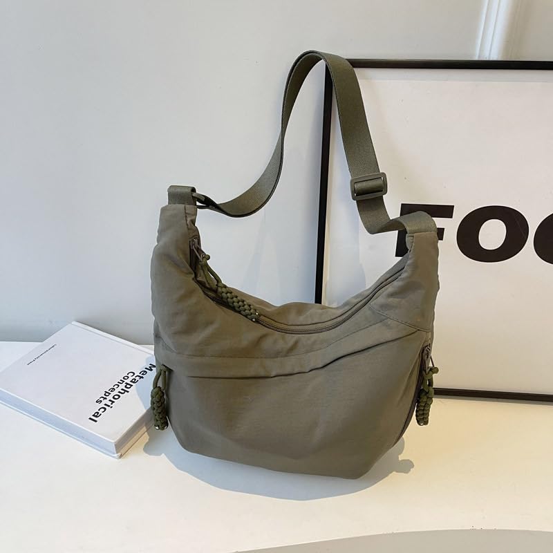 EMGILL Nylon Crescent Crossbody Bag for Women Shoulder Tote Handbag Casual Sling Bag Dumpling Purse Bag for Outdoor Travel - Image 2