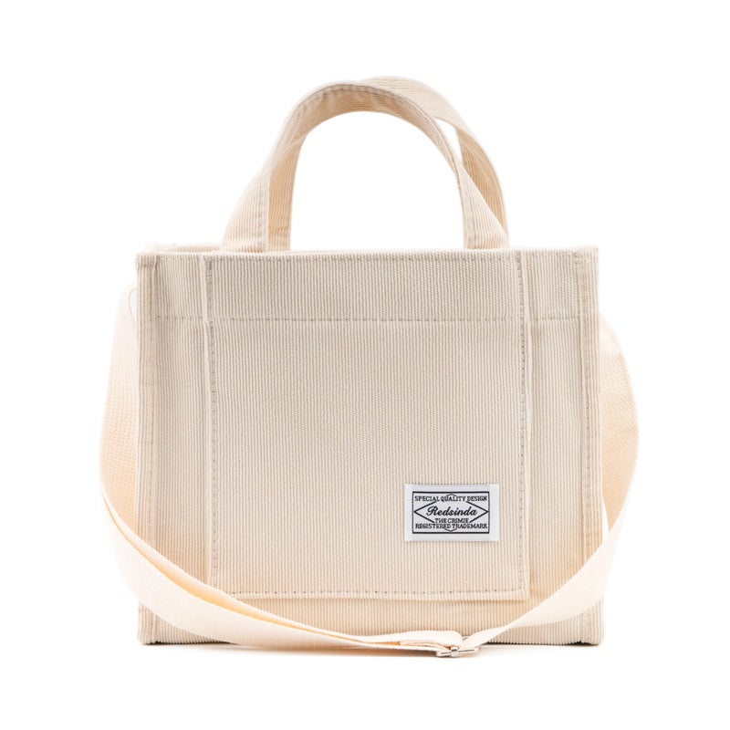 REDSINDA Aesthetic Corduroy Tote Bag - Small Vintage Women's Crossbody Square Handbag - Everyday Mini Travel Shoulder Bag (Beige) - Image 1
