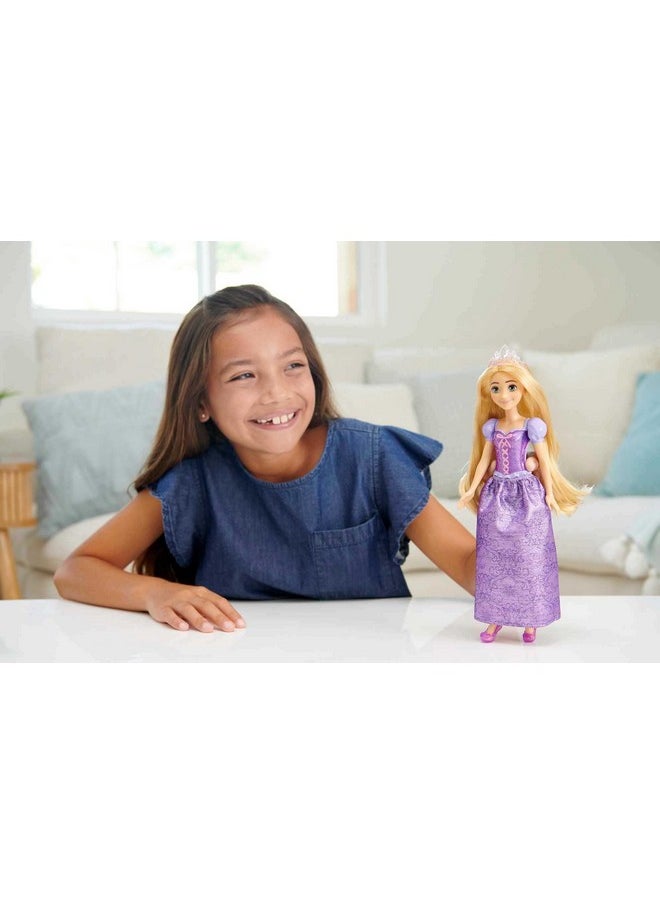 Mattel Games Disney Princess Rapunzel Fashion Doll Sparkling Look With Blonde Hair Blue Eyes & Tiara Accessory  - Image 3