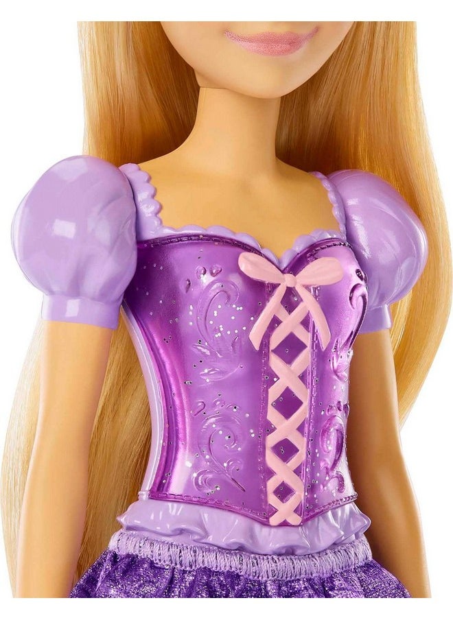 Mattel Games Disney Princess Rapunzel Fashion Doll Sparkling Look With Blonde Hair Blue Eyes & Tiara Accessory  - Image 5