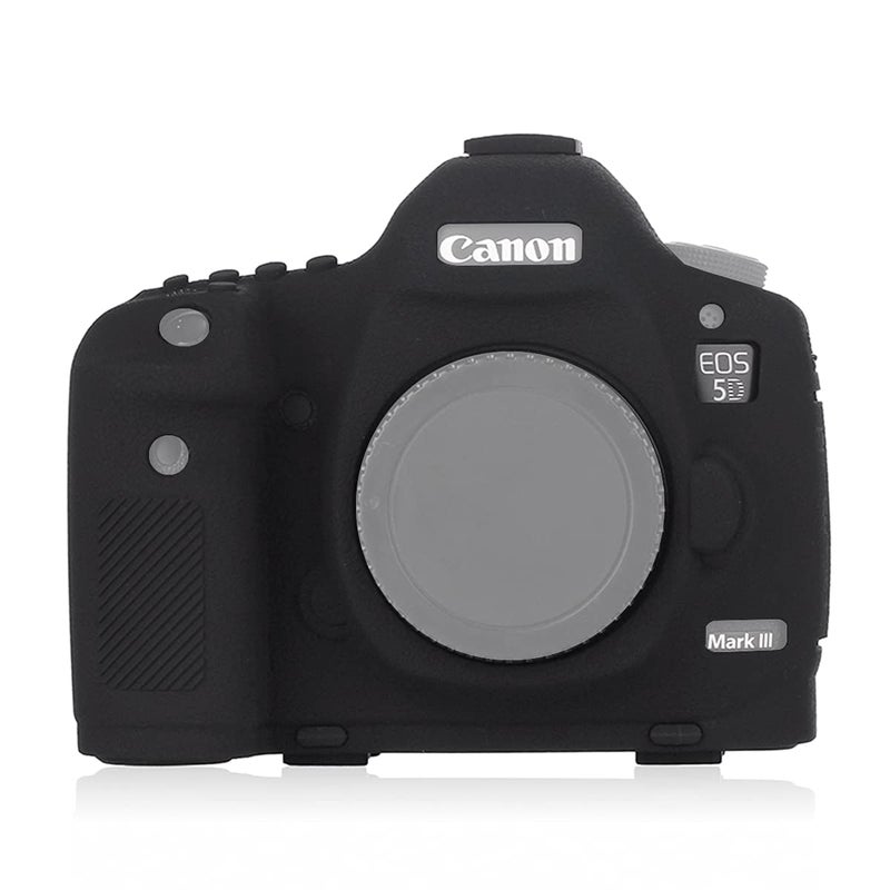 STSEETOP Camera Case for Canon 5D Mark III 5DS 5DSR - Silicone Protective DSLR Skin Cover, Detachable Cage, Shockproof, Dustproof (Black) - Image 1