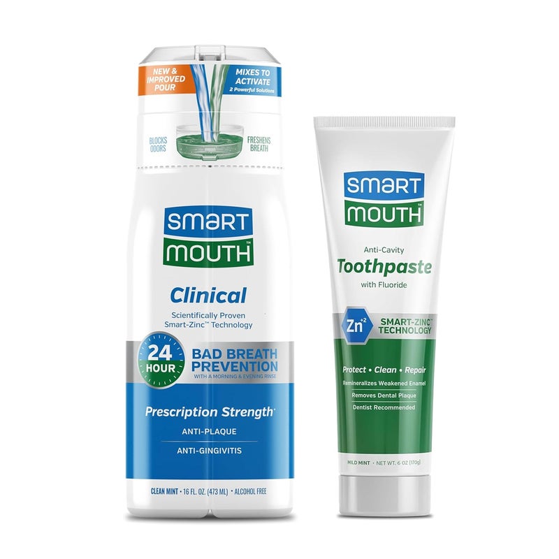 SmartMouth Clinical DDS Activated Mouthwash & Toothpaste, Bad Breath, Bleeding Gums Support - Image 1