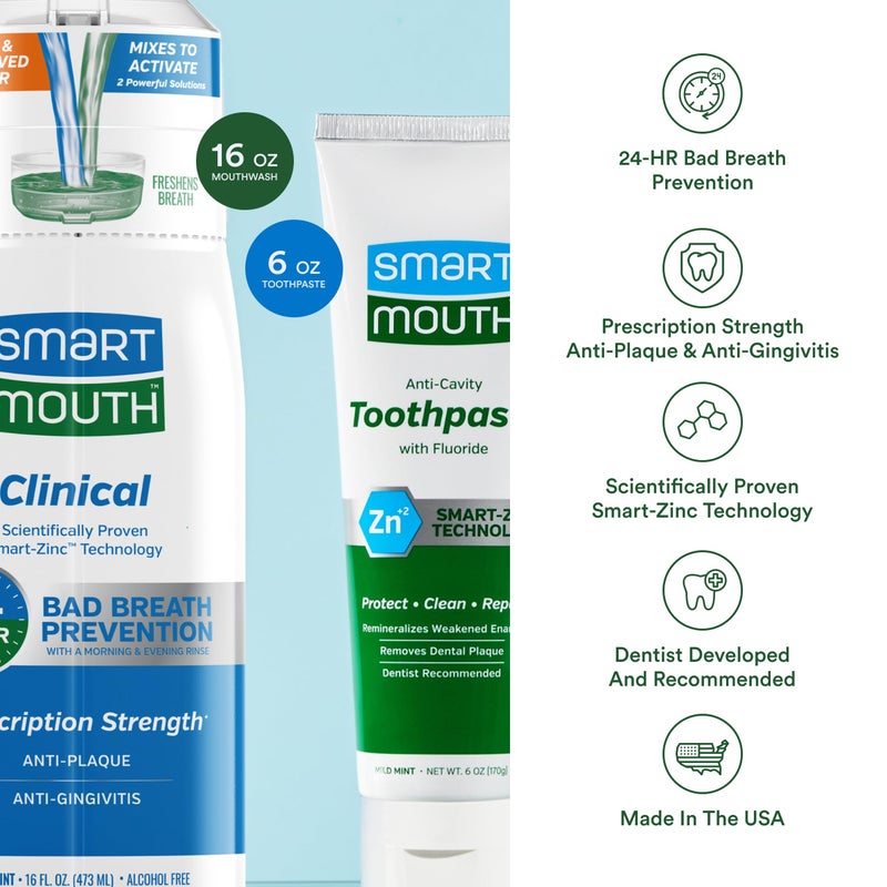 SmartMouth Clinical DDS Activated Mouthwash & Toothpaste, Bad Breath, Bleeding Gums Support - Image 4