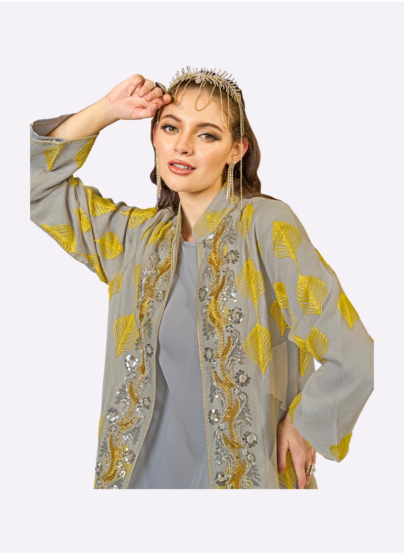 Sara Arabia Leaf Jacket Style Jalabiya - pzsku/ZC8A0628381BE70A313C1Z/45/_/1740212535/16f293d1-7d71-4c72-8b5a-8ba7d5e5901a