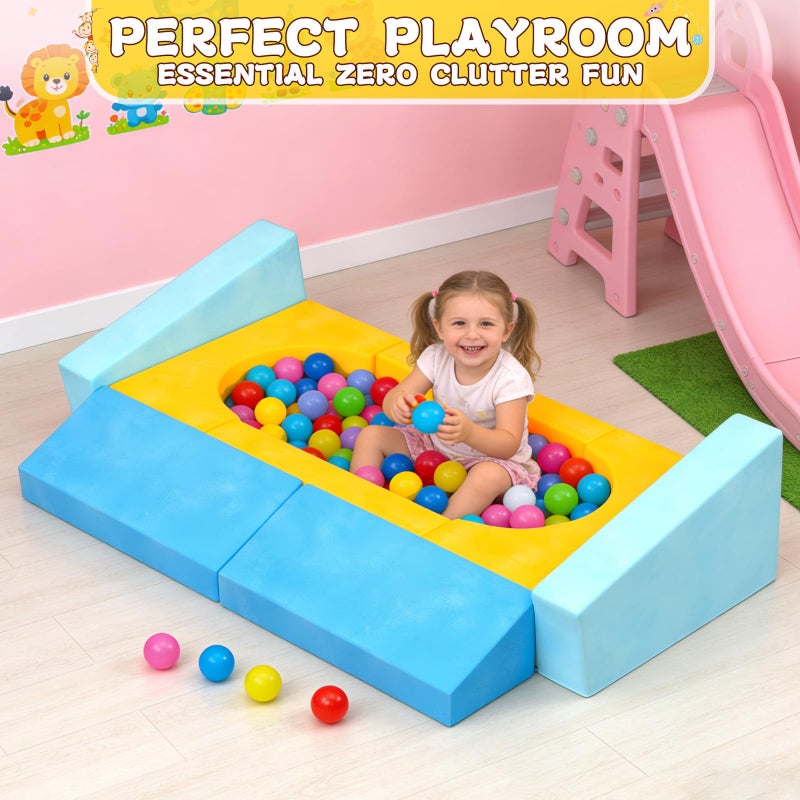 laapee 15pcs Unique Modular Kids Play Couch - Custom Nugget Style Toddler Sofa Bed with Removable Crystal Velvet Cover, Safe Kids Furniture for Playroom & Bedroom, for Boys and Girls - Image 3